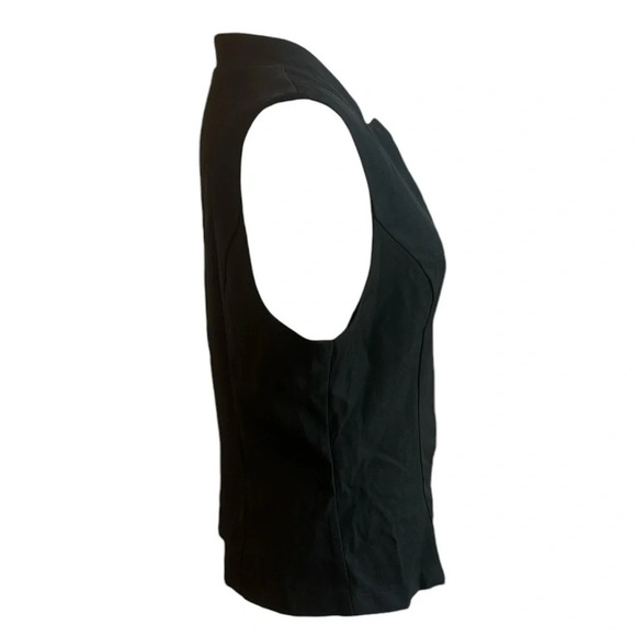 Vest Sleeveless Blazer Black 2 Button size M/L - Picture 3 of 13